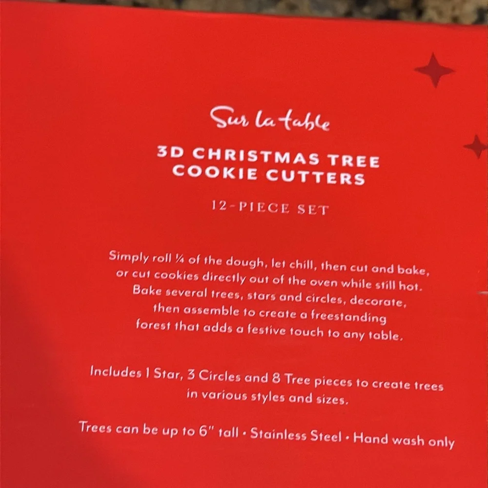 Sur La Table 3D Christmas tree Cookie Cutters NIB